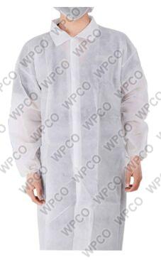 Non Woven Lab Coat, for Surgical Use/ Hospital/ Clinic, Color : White