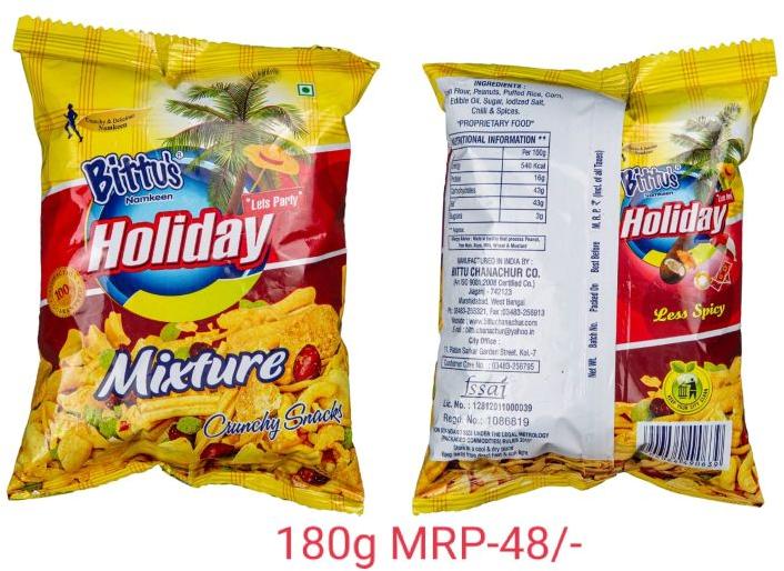 Bittu's 180gm Holiday Mixture Namkeen, for Snacks, Taste : Spicy