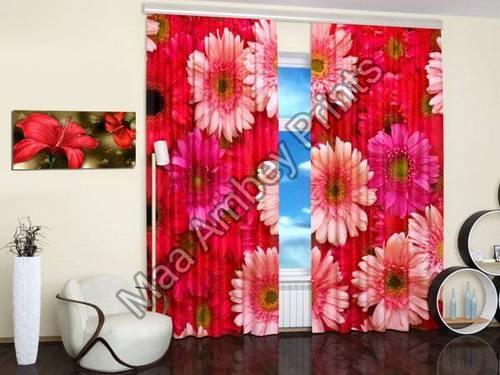 Fabric Mall Polyester Floral Printed Curtain, for Window, Doors, Length : 6 Feet, 7 Feet, 8 Feet, 9 Feet