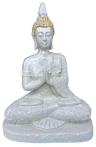 White 15 Inch Concrete Buddha Statue, for Garden, Home, Office, Style : Modern
