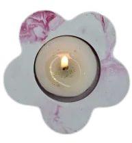 White Flower Shape T-Light Candle Holder, for Home Decoration, Size : 2.5 Inch