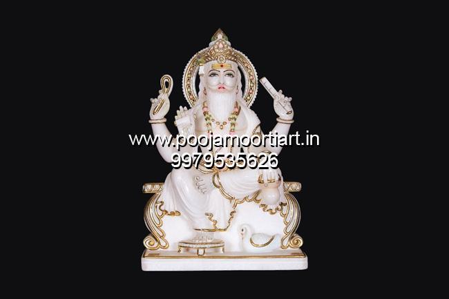 vishwakarma marble god statue