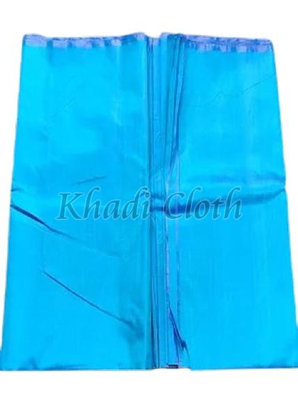 Plain Blue Mulberry Silk Fabric, for Garments, Packaging Type : Roll