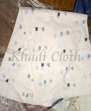 Handspun Handwoven White Jamdani Cotton Fabric, for Garments, Roll Length : 12 mtr