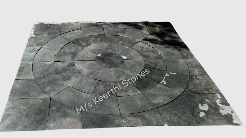 Square Non Polished kadappa black stone circles