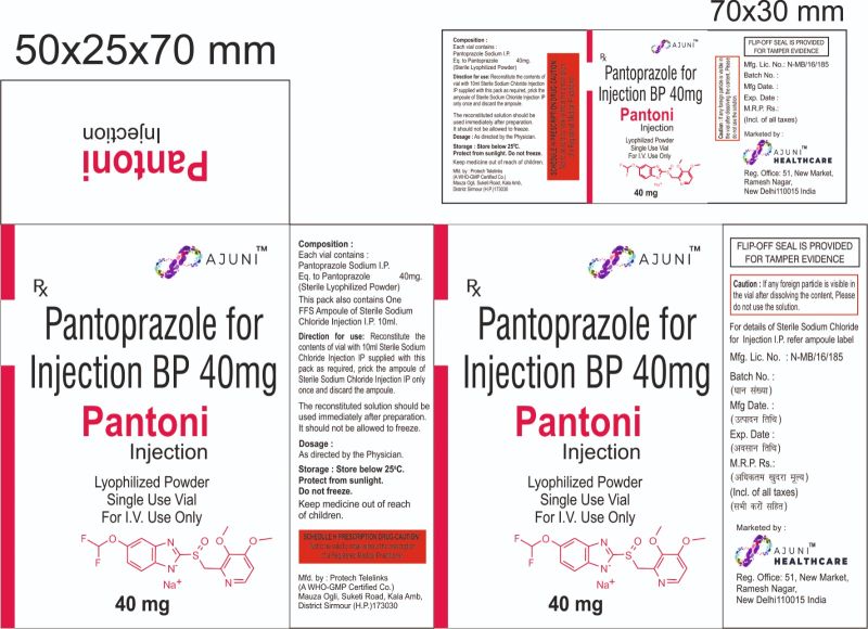 Liquid Pantoprazole 40mg Injection, for Hospital, Clinic, Grade : Pharmaceutical Grade.