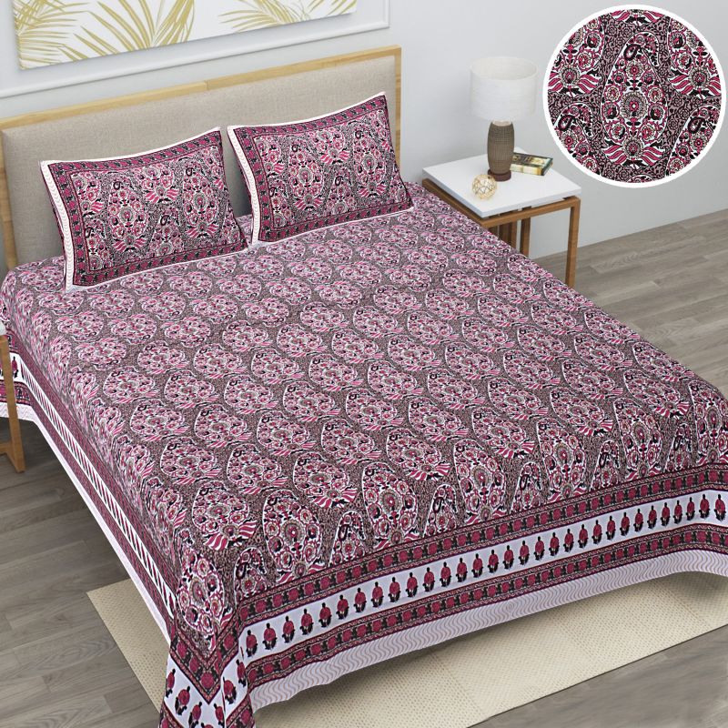 Grah Shobha Double Bed Printed Bedsheet