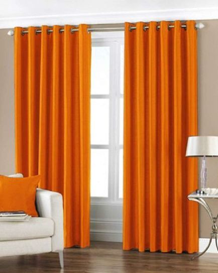 Long Crush Plain Curtains