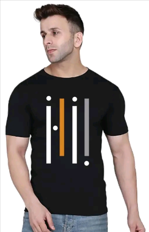 Black Polyester Tshirt For Men, Size : XL, XXL