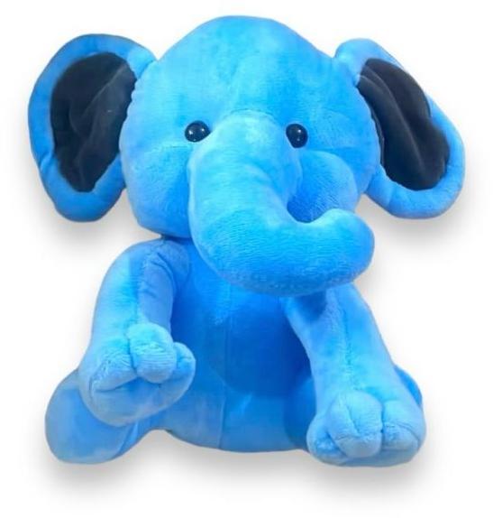 Blue Plain Foam Baby Elephant Soft Toy, for Kid Playing, Packaging Type : Cartoon Box