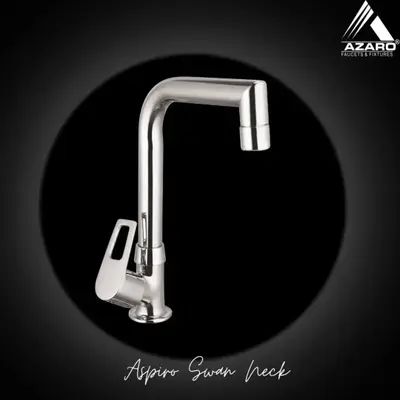 Silver Azaro Stainless Steel Aspiro Swan Neck Tap