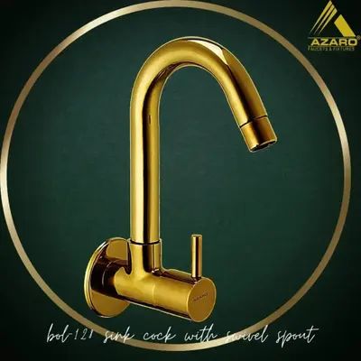 Golden Mild Steel Bold Sink Mixer Tap, for Kitchen, Bathrooms, Style : Single Handle