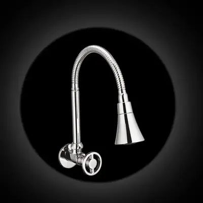 Silver Azaro Polished Stainless Steel Circulo Bib Cock Tap, Packaging Type : Paper Box