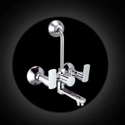 Azaro Silver Stainless Steel Cubix Wall Mixture Tap, for Kitchen, Bathrooms
