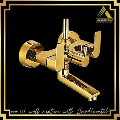 Azaro Golden Stainless Steel Ora Wall Mixture Tap, for Bathroom Fitting, Packaging Type : Paper Box