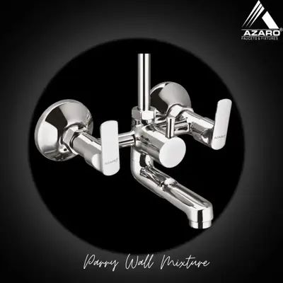 Azaro Silver Stainless Steel Parry Wall Mixture Tap, for Bathroom Fitting, Packaging Type : Paper Box