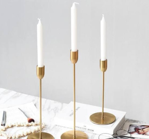 Yellow Brass Candle Holder