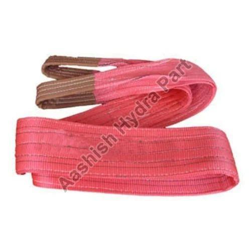 Red Plain Polyester Webbing Sling Lifting Belt, for Industrial