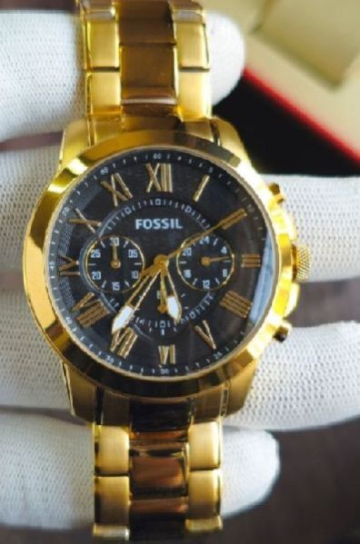 Fossil Grant Chronograph Black Dial Swiss Watch