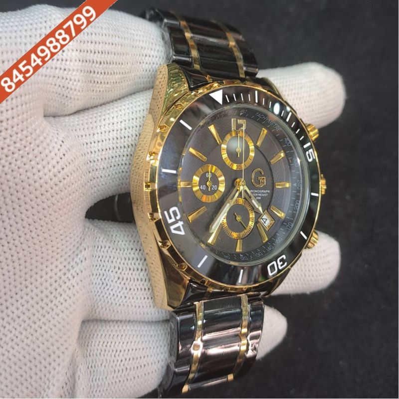 GC Chonograph Gold Black Ceramic Swiss Watch