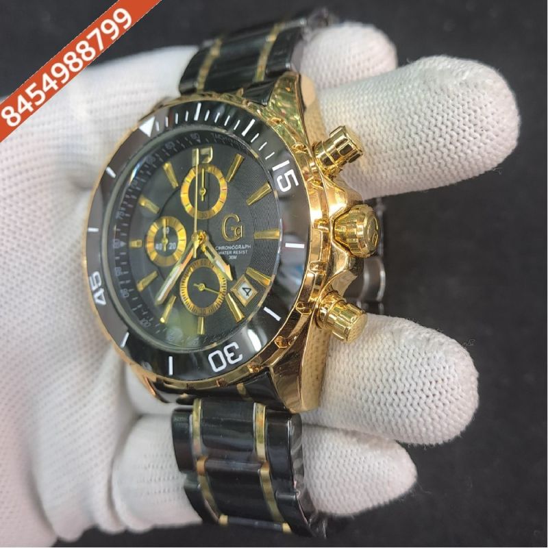 GC Chonograph Gold Black Ceramic Swiss Watch