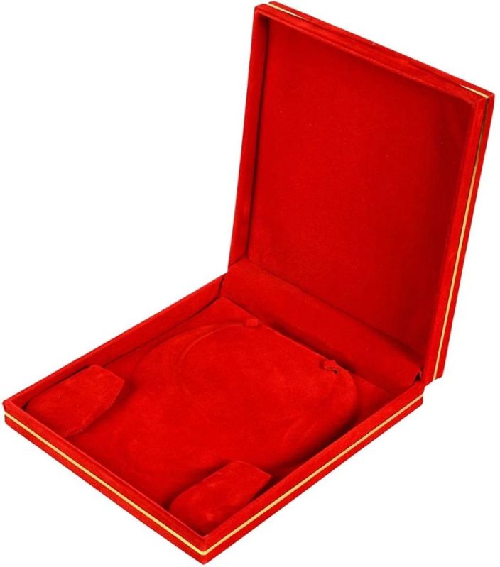 Red Rectangle Plain Plastic Necklace Packaging Box