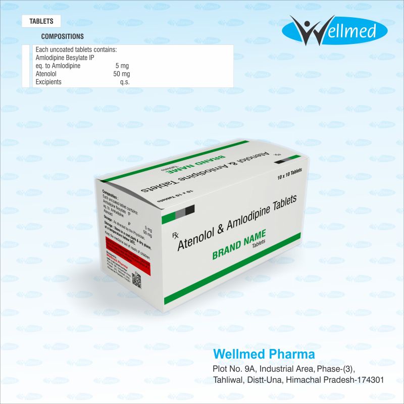 Amlodipine Besylate ip , eq.to Amlodipine 5mg, Atenolol 50 mg ,