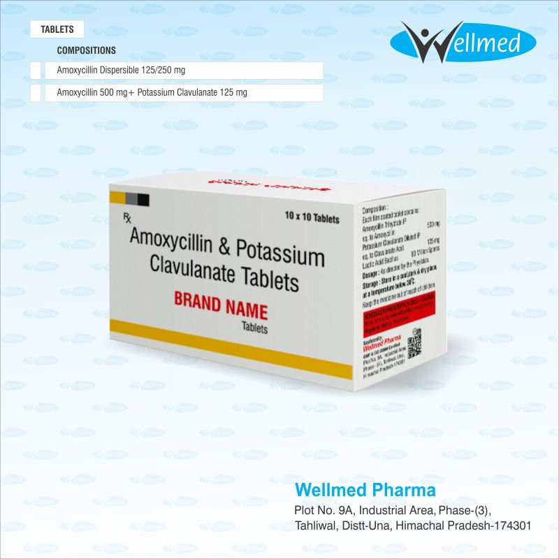 Amoxycillin 500 mg , potassium clavulanate 125 mg