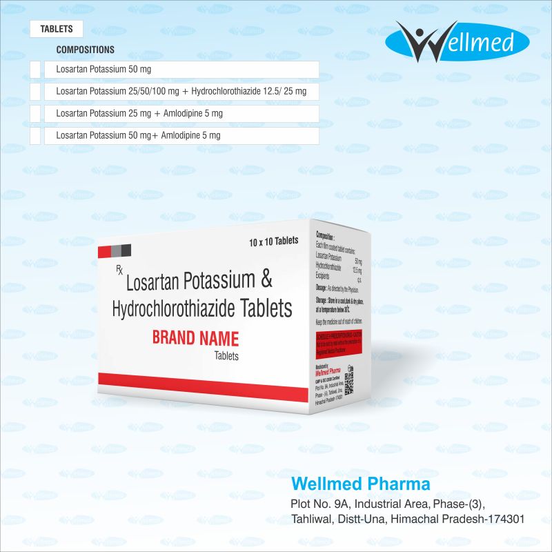 Losartan Potassium 25/50/100 mg + Hydrochlorothiazide 12.5/ 25 mg