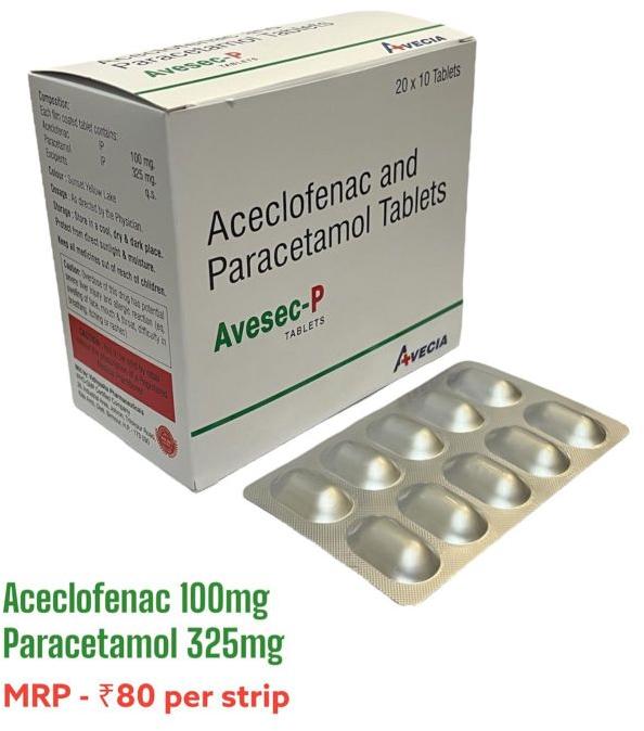 Tablets. aceclofenac paracetamol tablets, for Clinical, Hospital, Personal, Grade : Medicine Grade