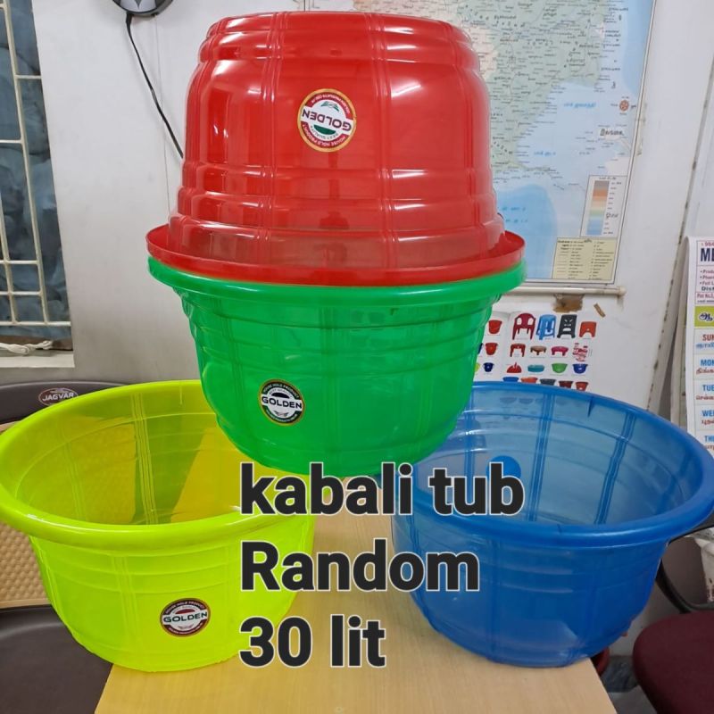 Round Plain Polished Plastic Kabali Random Tubs, Capacity : 10-20ltr