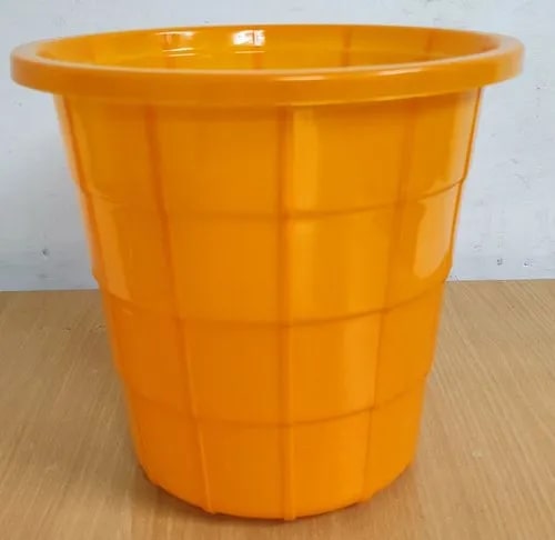 Round Plain Yellow Plastic Dustbin, Size : Standard