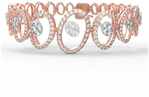 Polished Diamond Ladies Bracelet, Technics : Machine Made