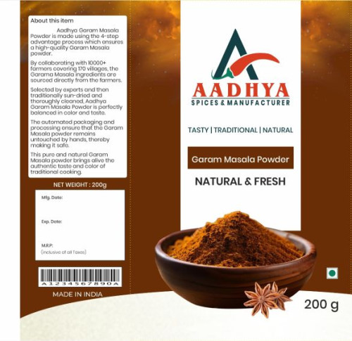 Dried Raw Organic Garam Masala, For Cooking, Packaging Type : Paper Box