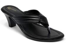 Black Rexine Ladies Sandal, Size : All Sizes