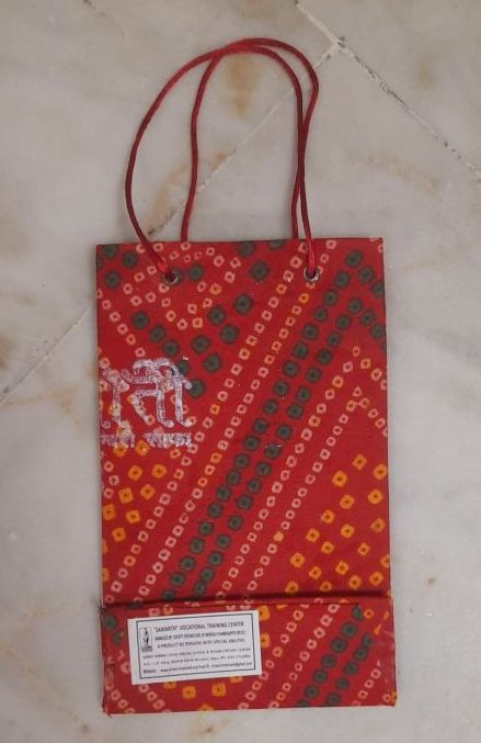 Red Printed Paper Bandhej Carry Bags, for Packaging