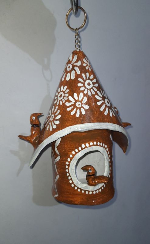 Brown Wooden Polished Printed Bird House, for Decoration