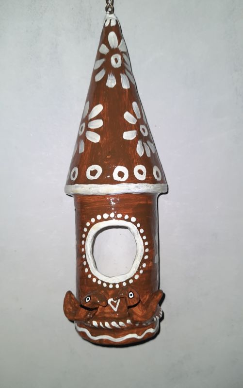 Wooden Polished Small Bird House, for Decoration, Color : Brown