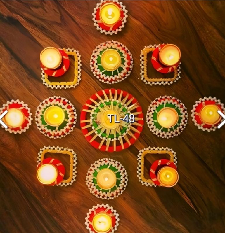 T- Light Candle Rangoli, for Decoration