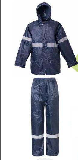 Navy Blue Industrial Rain Suit With Reflective Tape Strip at Best Price in Bangalore