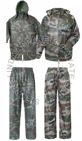 Army Print Camo Rain Suit, Gender : Male