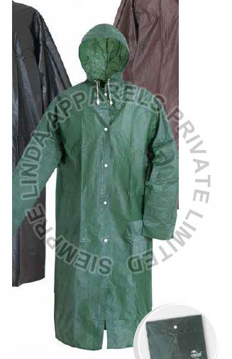 Green Raincoat with Detached Hood, Gender : Unisex