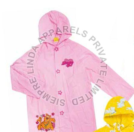 Pink Printed Kids PVC Rain Coat