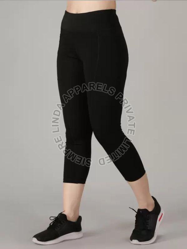 Ladies Solid Black Track Pants, Size : M, XL, XXL