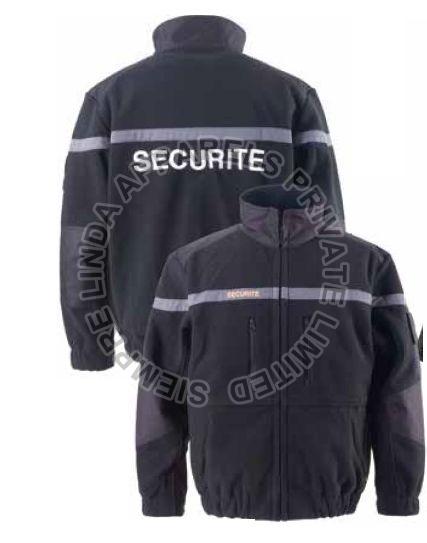 Full Sleeves Mens Black Security Polar Fleece Jacket