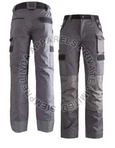Grey Mens Working Trousers with Kneepad, Fit Type : Regular Fit