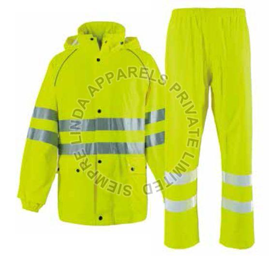 PU Industrial Rain Suit with Reflective Tape Strip