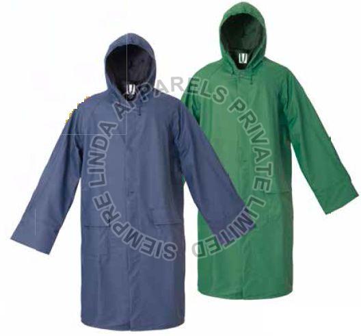 PVC PU Plain Long Raincoat, Size : S, M, XL, XXL