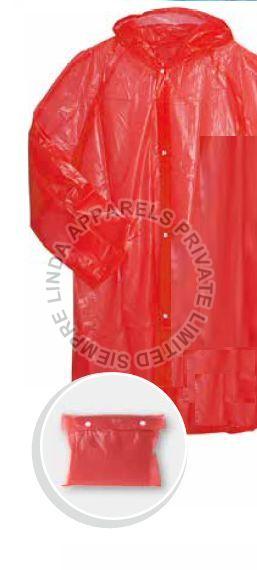 Plain Red EVA Long Raincoat, Feature : Comfortable, Easily Washable, Impeccable Finish, Shrink Resistance