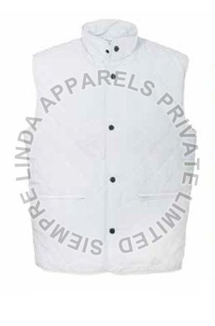 White Polyester Peach Fabric Body Warmer Vest